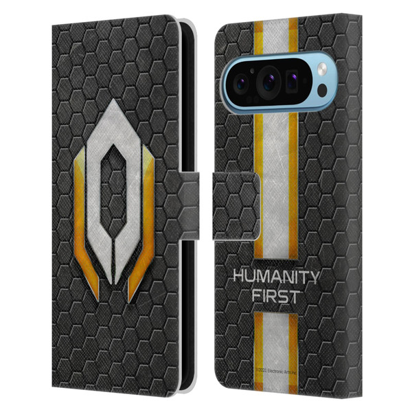 EA Bioware Mass Effect Graphics Cerberus Logo Leather Book Wallet Case Cover For Google Pixel 9 / Pixel 9 Pro