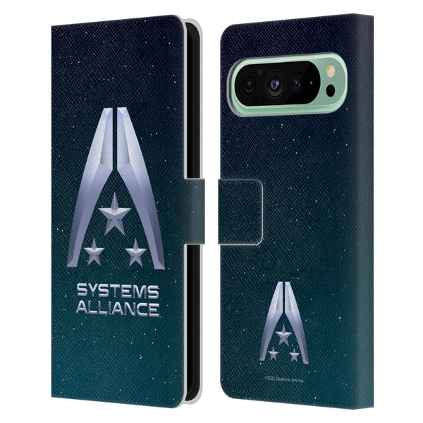 EA Bioware Mass Effect Graphics Systems Alliance Logo Leather Book Wallet Case Cover For Google Pixel 9 Pro XL