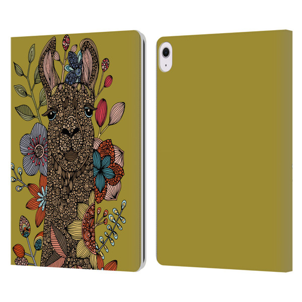 Valentina Animals And Floral Llama Leather Book Wallet Case Cover For Apple iPad Air 13 2024
