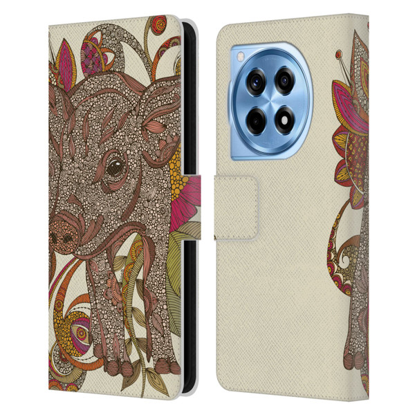 Valentina Animals And Floral Paisley Piggy Leather Book Wallet Case Cover For OnePlus 12R