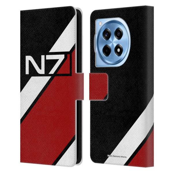 EA Bioware Mass Effect Graphics N7 Logo Stripes Leather Book Wallet Case Cover For OnePlus 12R