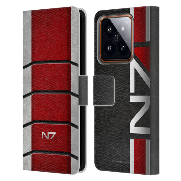 EA Bioware Mass Effect Graphics N7 Logo Armor Leather Book Wallet Case Cover For Xiaomi 14