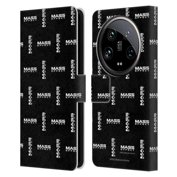 EA Bioware Mass Effect Graphics Logo Pattern Leather Book Wallet Case Cover For Xiaomi 14 Ultra
