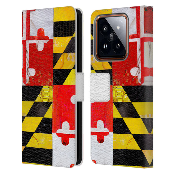 Artpoptart Flags Maryland Leather Book Wallet Case Cover For Xiaomi 14