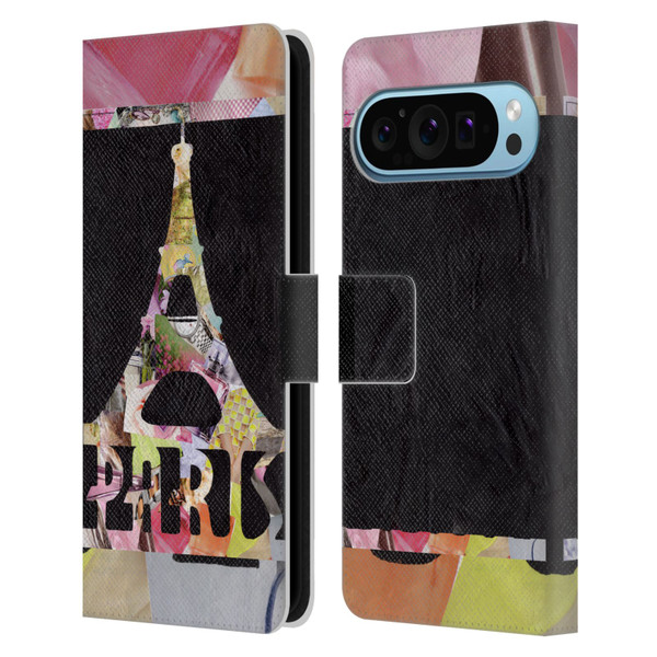Artpoptart Travel Paris Leather Book Wallet Case Cover For Google Pixel 9 / Pixel 9 Pro