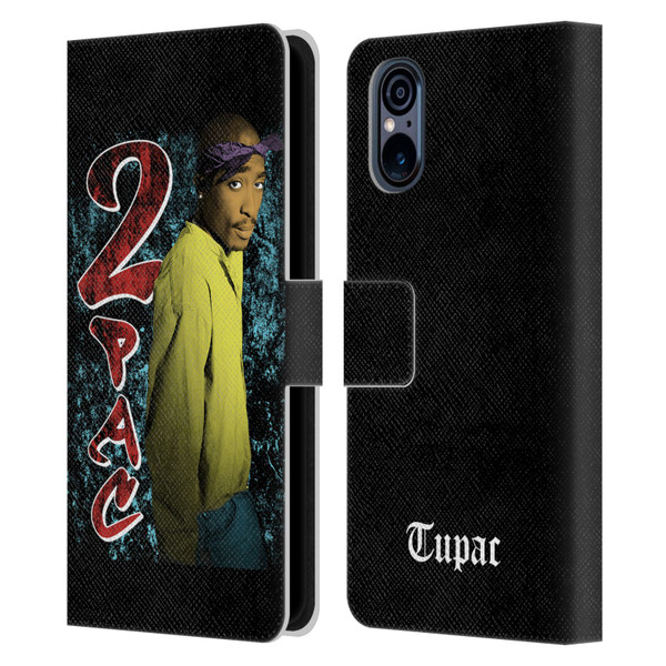 Tupac Shakur Key Art Vintage Leather Book Wallet Case Cover For Sony Xperia 5 V 5G