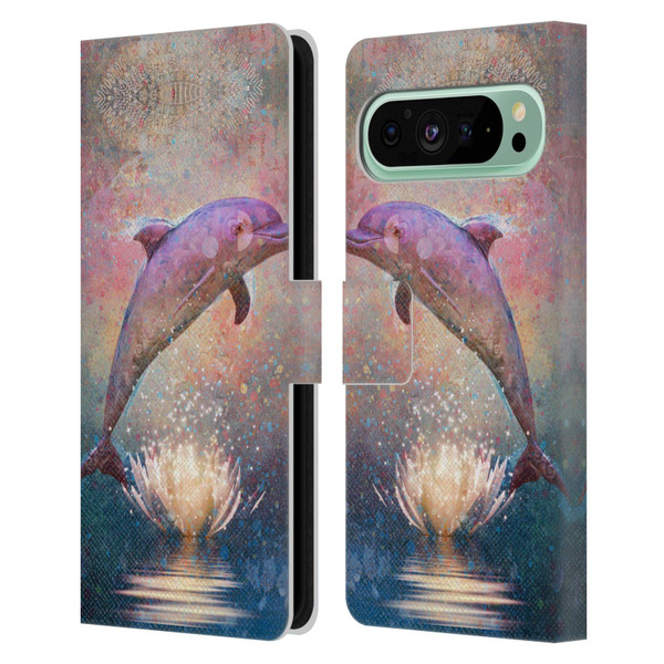 Jena DellaGrottaglia Animals Dolphin Leather Book Wallet Case Cover For Google Pixel 9 Pro XL