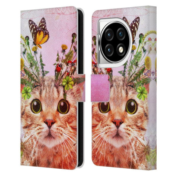 Jena DellaGrottaglia Animals Kitty Leather Book Wallet Case Cover For OPPO OnePlus Ace 3 5G