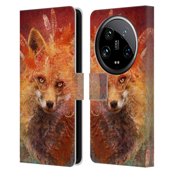 Jena DellaGrottaglia Animals Fox Leather Book Wallet Case Cover For Xiaomi 14 Ultra