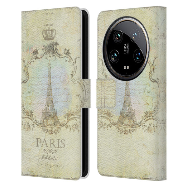 Jena DellaGrottaglia Assorted Paris My Embrace Leather Book Wallet Case Cover For Xiaomi 14 Ultra