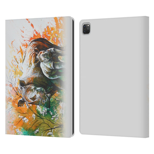 Graeme Stevenson Assorted Designs Rhino Leather Book Wallet Case Cover For Apple iPad Pro 13 M4 2024