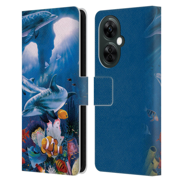 Graeme Stevenson Assorted Designs Dolphins Leather Book Wallet Case Cover For OnePlus Nord CE 3 Lite 5G