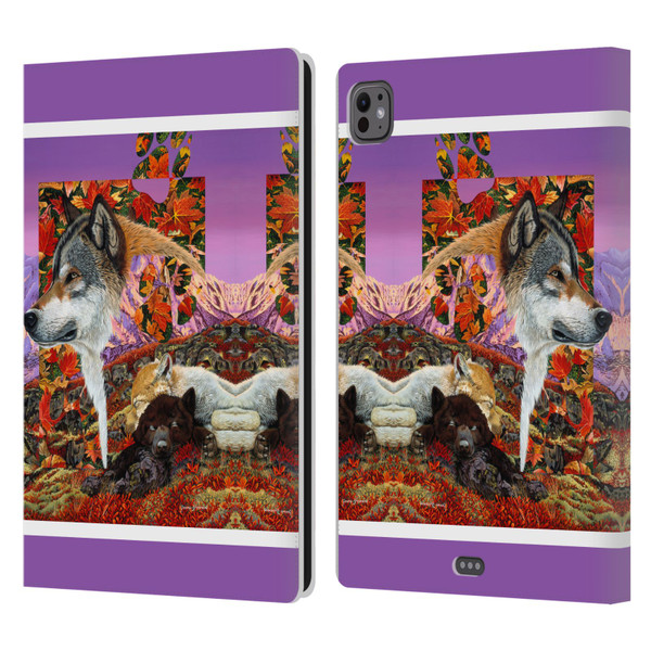 Graeme Stevenson Wildlife Wolves 4 Leather Book Wallet Case Cover For Apple iPad Pro 11 M4 2024