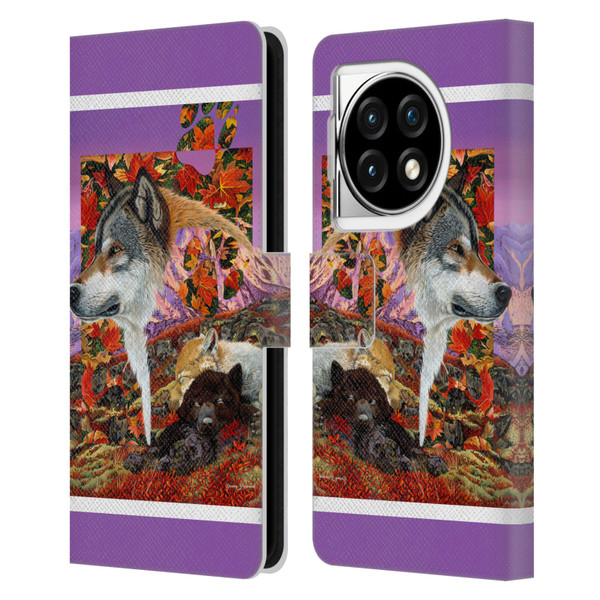 Graeme Stevenson Wildlife Wolves 4 Leather Book Wallet Case Cover For OPPO OnePlus Ace 3 5G