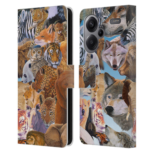 Graeme Stevenson Wildlife Animals Leather Book Wallet Case Cover For Xiaomi Redmi Note 13 Pro Plus 5G