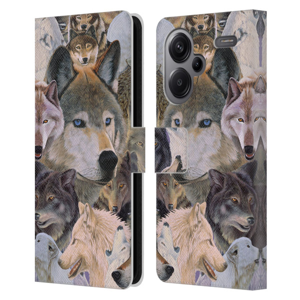 Graeme Stevenson Wildlife Wolves 1 Leather Book Wallet Case Cover For Xiaomi Redmi Note 13 Pro Plus 5G