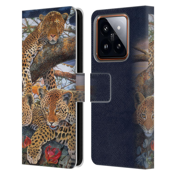 Graeme Stevenson Wildlife Leopard Leather Book Wallet Case Cover For Xiaomi 14