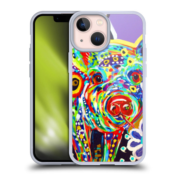 Mad Dog Art Gallery Animals Pig Soft Gel Case for Apple iPhone 13 Mini