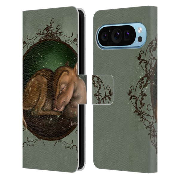 Ash Evans Animals Foundling Fawn Leather Book Wallet Case Cover For Google Pixel 9 / Pixel 9 Pro