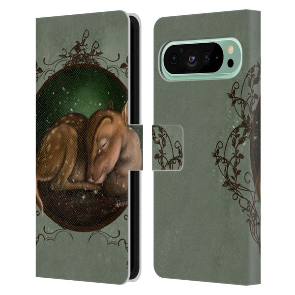 Ash Evans Animals Foundling Fawn Leather Book Wallet Case Cover For Google Pixel 9 Pro XL