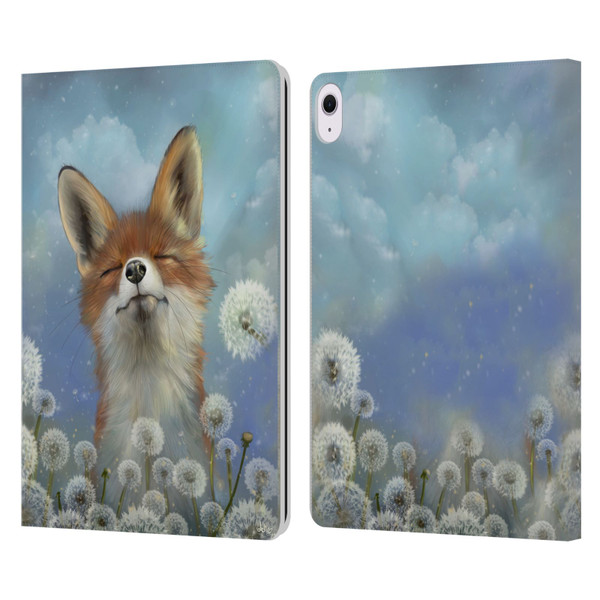 Ash Evans Animals Dandelion Fox Leather Book Wallet Case Cover For Apple iPad Air 13 2024
