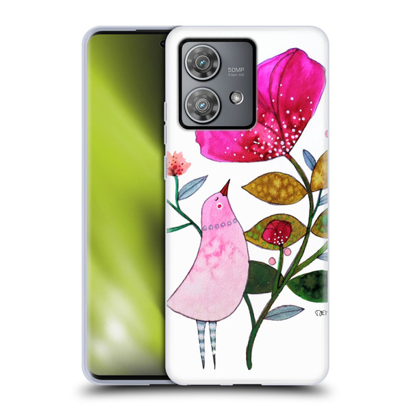 Sylvie Demers Birds 3 Crimson Soft Gel Case for Motorola Edge 40 Neo 5G
