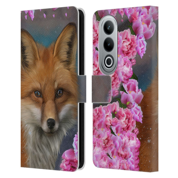 Ash Evans Animals Fox Peonies Leather Book Wallet Case Cover For OPPO OnePlus Ace 3V 5G