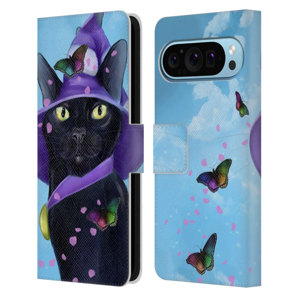 Ash Evans Black Cats Butterfly Sky Leather Book Wallet Case Cover For Google Pixel 9 / Pixel 9 Pro