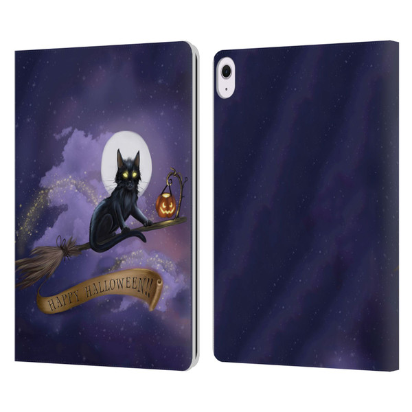 Ash Evans Black Cats Happy Halloween Leather Book Wallet Case Cover For Apple iPad Air 13 2024