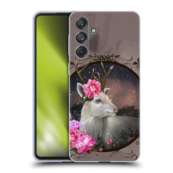 Ash Evans Animals White Deer Soft Gel Case for Samsung Galaxy M55 5G