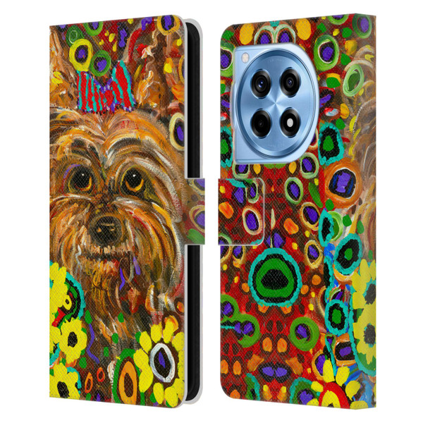 Mad Dog Art Gallery Dogs 2 Yorkie Leather Book Wallet Case Cover For OnePlus 12R