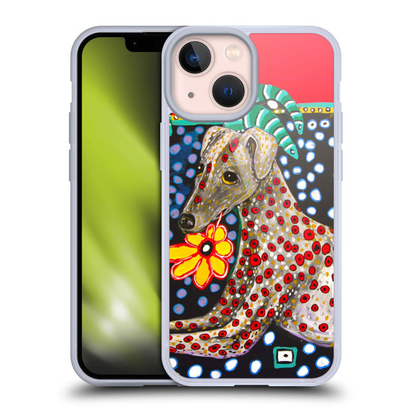 Mad Dog Art Gallery Dogs 2 Greyhound Soft Gel Case for Apple iPhone 13 Mini