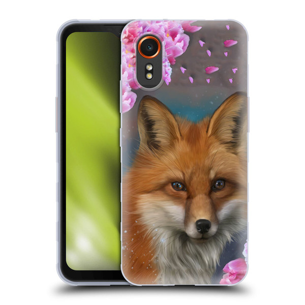 Ash Evans Animals Fox Peonies Soft Gel Case for Samsung Galaxy Xcover7 5G