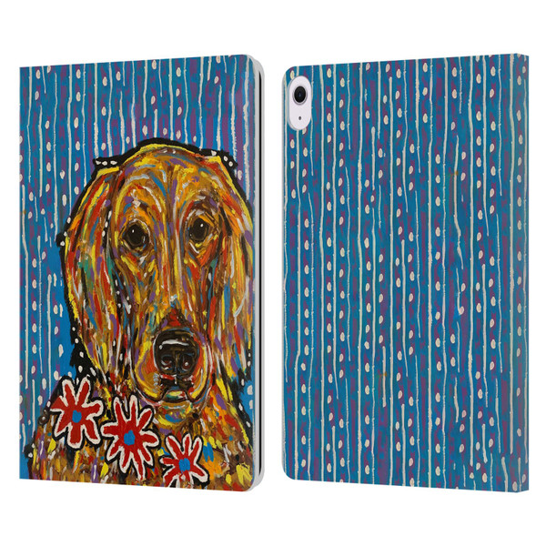 Mad Dog Art Gallery Dog 5 Golden Retriever Leather Book Wallet Case Cover For Apple iPad Air 13 2024