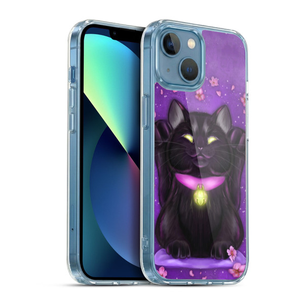 Ash Evans Black Cats Lucky Soft Gel Case for Apple iPhone 13 Mini & MagSafe