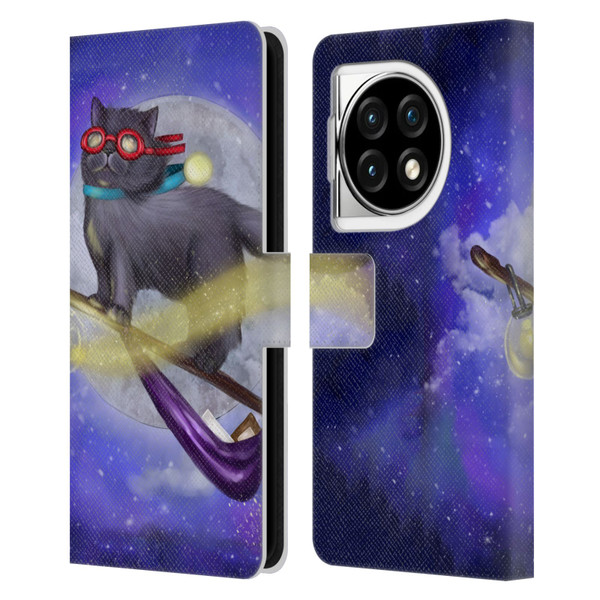 Ash Evans Black Cats Fly By Leather Book Wallet Case Cover For OPPO OnePlus Ace 3 5G