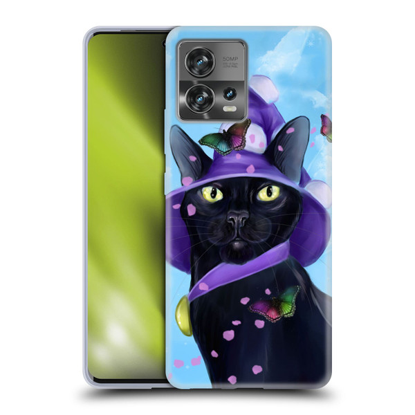 Ash Evans Black Cats Butterfly Sky Soft Gel Case for Motorola Moto Edge 30 Fusion