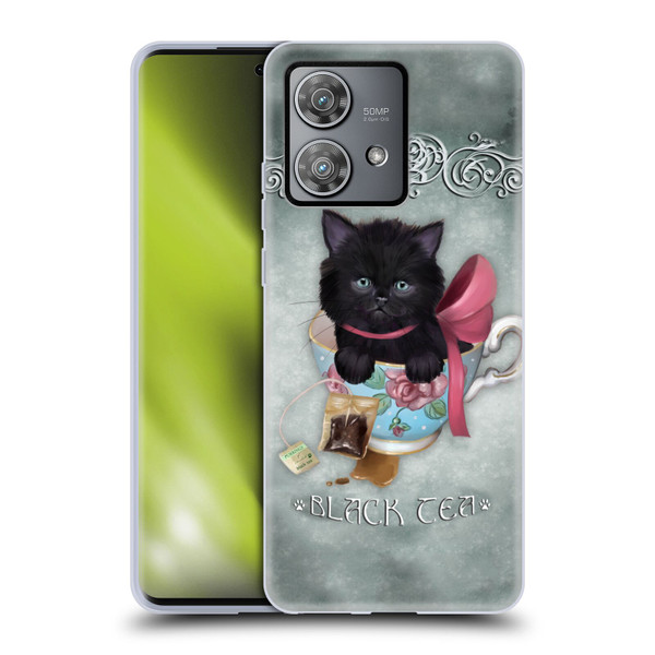 Ash Evans Black Cats Tea Soft Gel Case for Motorola Edge 40 Neo 5G
