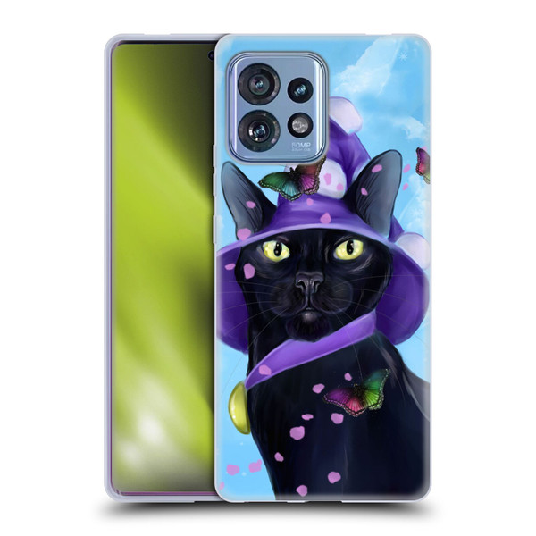 Ash Evans Black Cats Butterfly Sky Soft Gel Case for Motorola Moto Edge 40 Pro