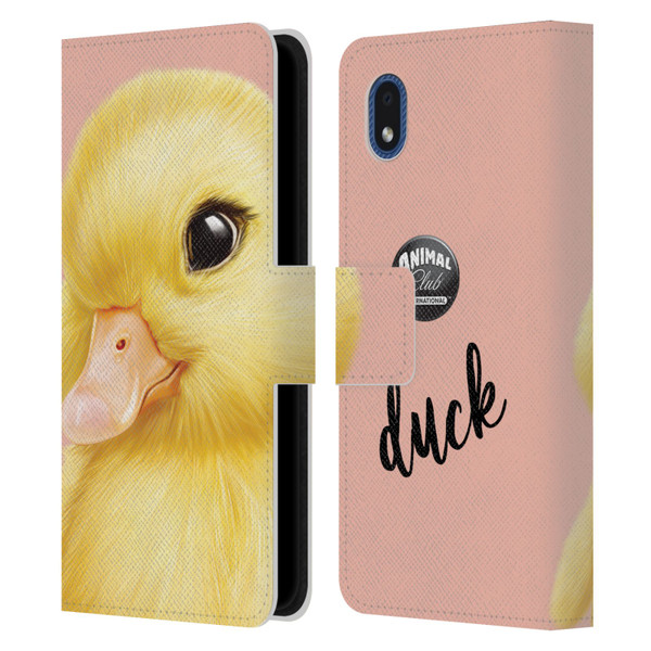 Animal Club International Faces Duck Leather Book Wallet Case Cover For Samsung Galaxy A01 Core (2020)