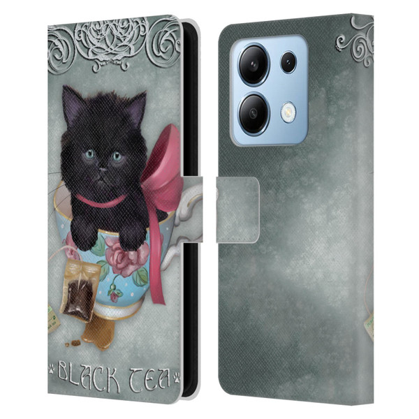 Ash Evans Black Cats Tea Leather Book Wallet Case Cover For Xiaomi Redmi Note 13/13 Pro 5G
