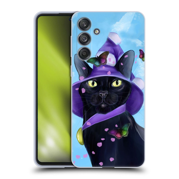 Ash Evans Black Cats Butterfly Sky Soft Gel Case for Samsung Galaxy M55 5G