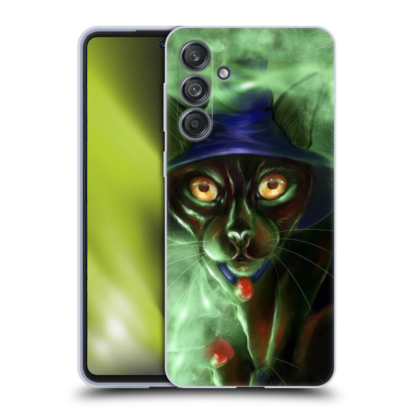 Ash Evans Black Cats Conjuring Magic Soft Gel Case for Samsung Galaxy M55 5G
