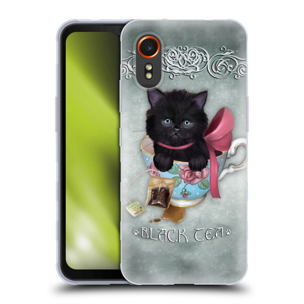 Ash Evans Black Cats Tea Soft Gel Case for Samsung Galaxy Xcover7 5G