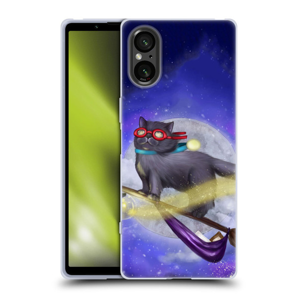 Ash Evans Black Cats Night Fly Soft Gel Case for Sony Xperia 5 V 5G