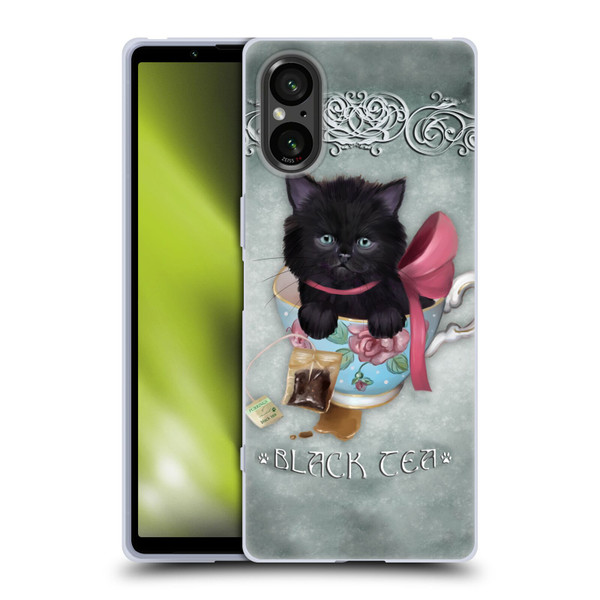 Ash Evans Black Cats Tea Soft Gel Case for Sony Xperia 5 V 5G