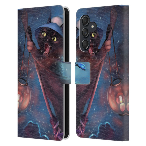 Ash Evans Black Cats 2 Magical Leather Book Wallet Case Cover For Samsung Galaxy M55 5G