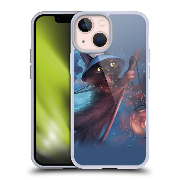 Ash Evans Black Cats 2 Magical Witch Soft Gel Case for Apple iPhone 13 Mini