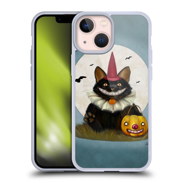 Ash Evans Black Cats 2 Halloween Cat Soft Gel Case for Apple iPhone 13 Mini