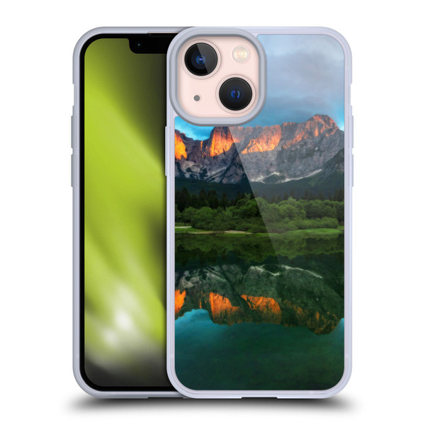 Patrik Lovrin Magical Lakes Burning Sunset Over Mountains Soft Gel Case for Apple iPhone 13 Mini